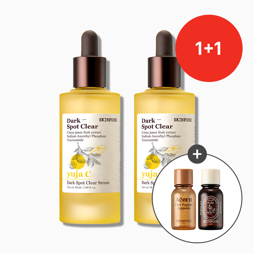[1+1] 유자씨 잡티 맑음 세럼 50ml 2개 (에이콘 앰플&판토테닉 토너 14ml 증정)