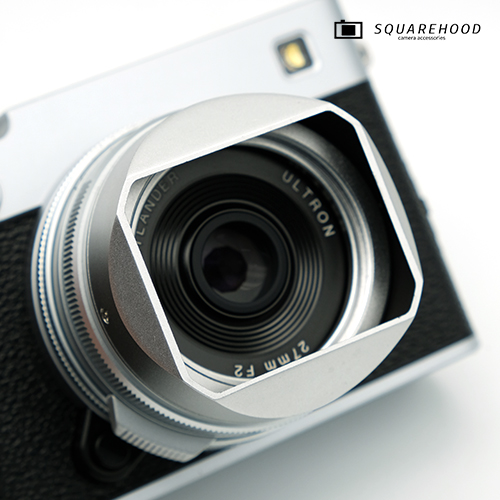 스퀘어후드 보이그랜더 27mm 18mm X-Mount 렌즈 후드 실버