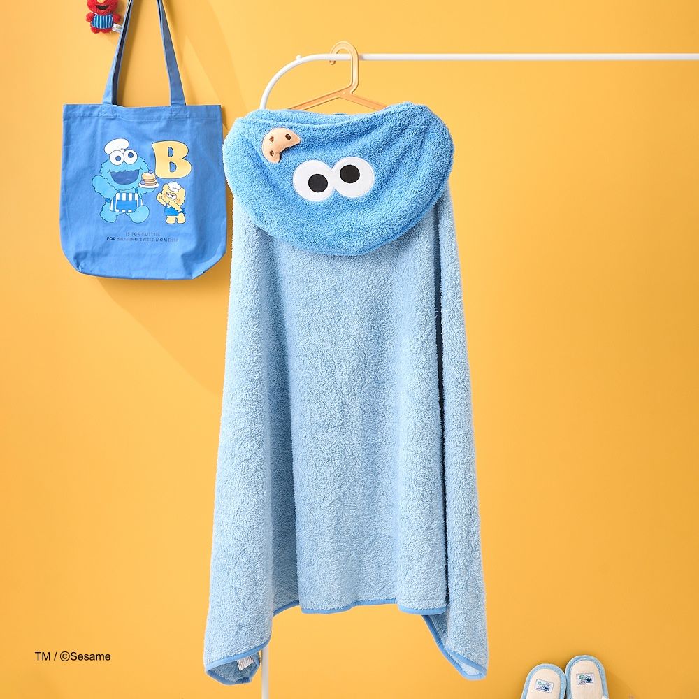 BT SST Cookie Monster Hooded Blanket 140X90cm Blue
