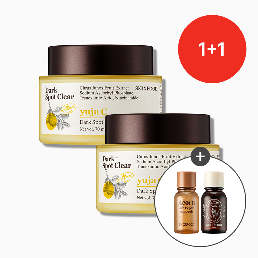 [1+1] 유자씨 잡티 맑음 크림 70ml 2개 (에이콘 앰플&판토테닉 토너 14ml 증정)