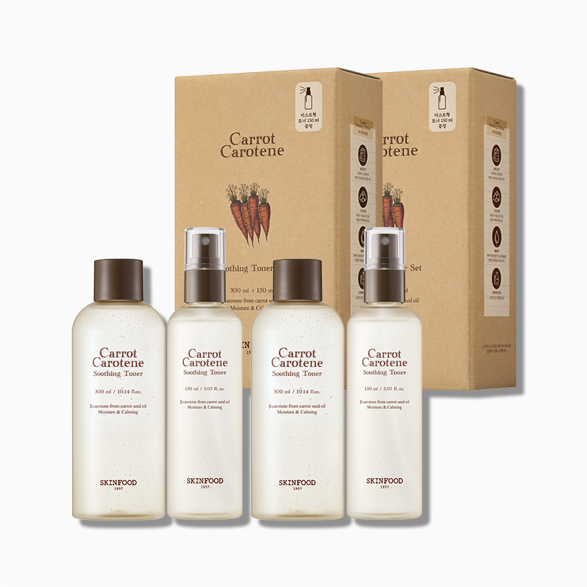 [1+1] 당근 수딩토너 & 미스트 세트 (300ml+150ml) 2개